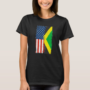 Jamaican Roots Usa Flag Heritage Half Jamaica Amer T-Shirt