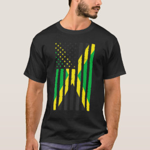 Jamaican Roots Usa Flag Heritage Half Jamaica Amer T-Shirt