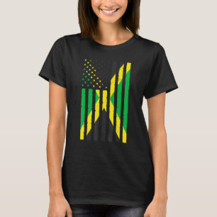 Jamaican Roots Usa Flag Heritage Half Jamaica Amer T-Shirt