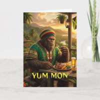 jamaican sasquatch Yum mon Folded Greeting Card