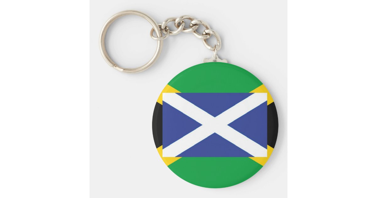 Jamaican Scottish Flag Jamaica Scotland Key Ring Zazzle.co.uk