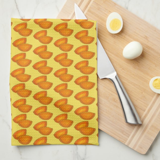 Jamaican Spicy Beef Patty Patties Jamaica Pastry Tea Towel (Quarter Fold)