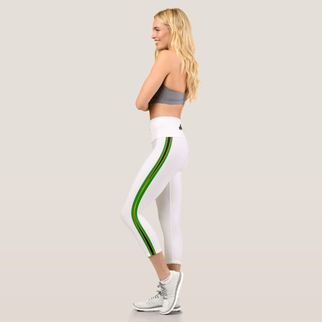 Jamaican stripes flag capri leggings (Left)