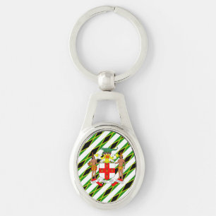 Jamaican stripes flag key ring