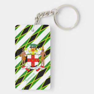 Jamaican stripes flag key ring