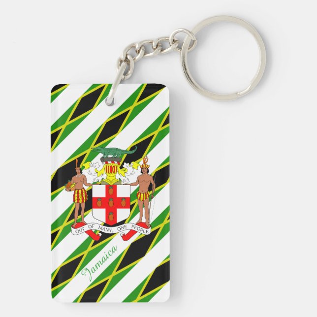 Jamaican stripes flag key ring (Back)