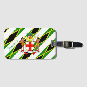 Jamaican stripes flag luggage tag