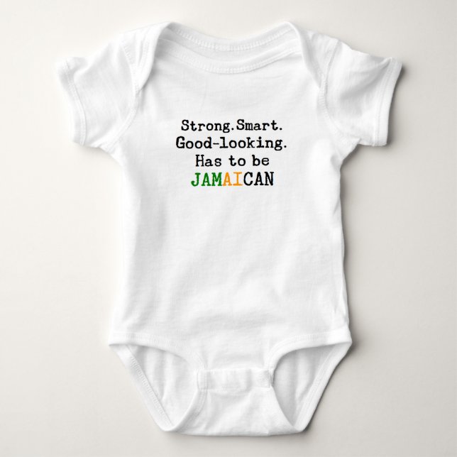 jamaican strong baby bodysuit (Front)
