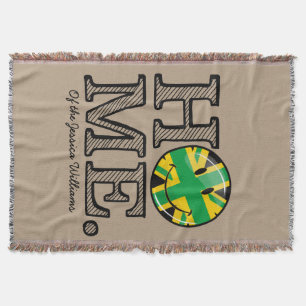 Jamaican Style Union Jack Flag Throw Blanket