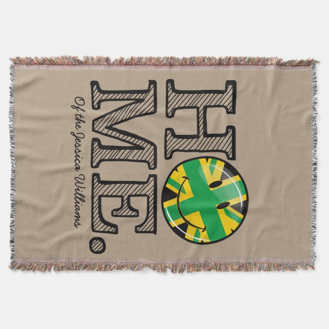 Jamaican Style Union Jack Flag Throw Blanket (Front)