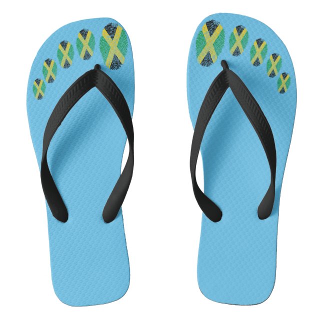 Jamaican touch fingerprint flag flip flops (Footbed)