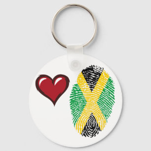 Jamaican touch fingerprint flag key ring