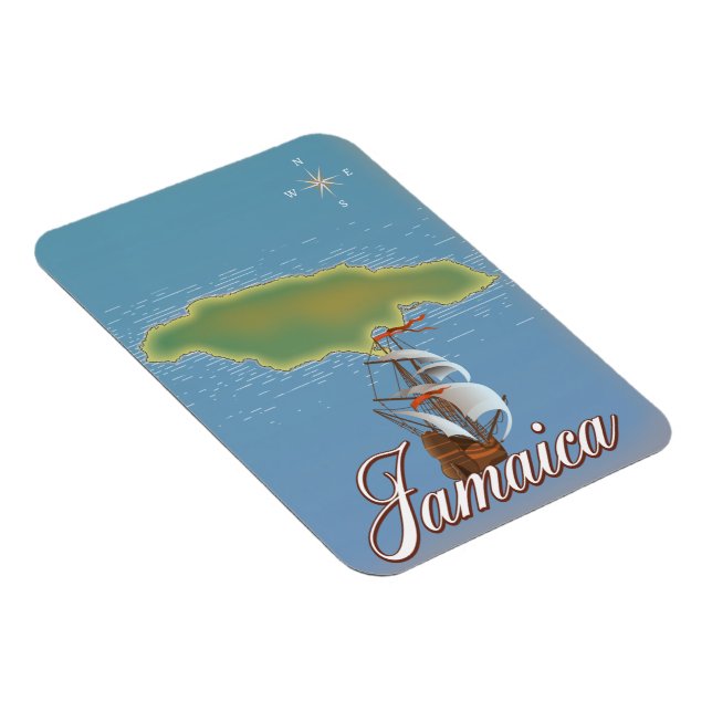 Jamaican Travel Island map Magnet (Right Side)