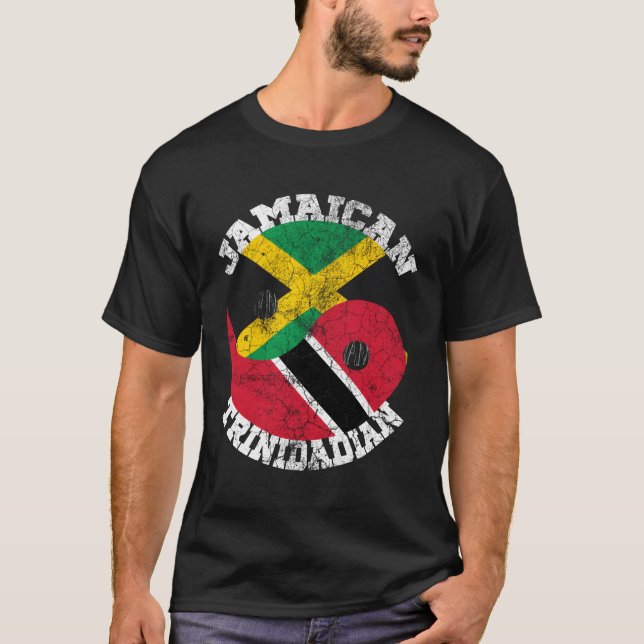 Jamaican Trinidadian Flag Trinidad And Jamaica Fla T-Shirt (Front)