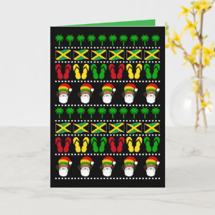 Jamaican Ugly Sweater Rasta Christmas Card