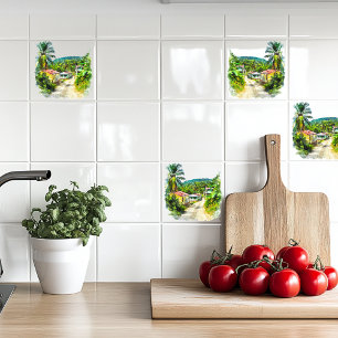 Jamaican Village  Tile