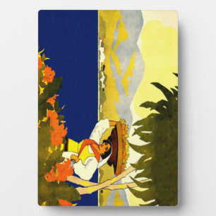 Jamaican woman carrying fruit plaque