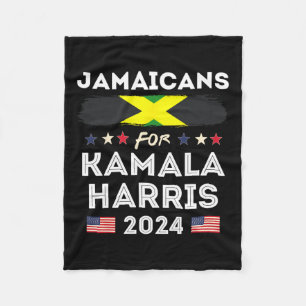 Jamaicans For Kamala Harris 2024 Jamaica Flag Patr Fleece Blanket