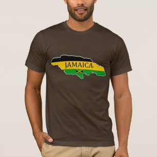 Jamaica's Map Designer Name-Brand T-Shirt