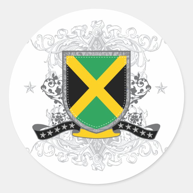 jamaicashield2 classic round sticker (Front)