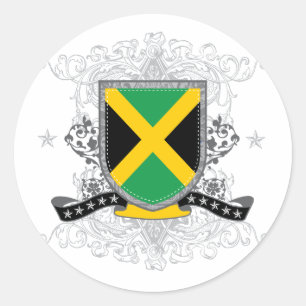 jamaicashield2 classic round sticker