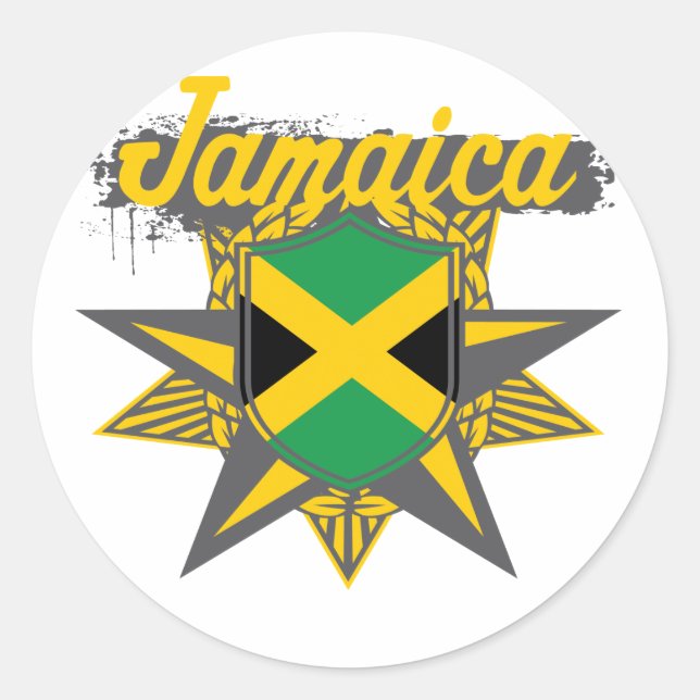 jamaicastar classic round sticker (Front)