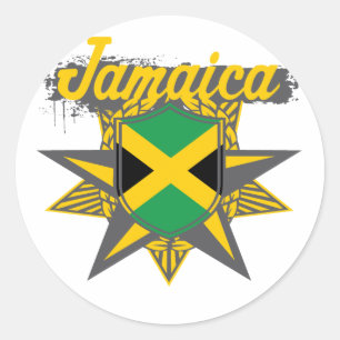 jamaicastar classic round sticker
