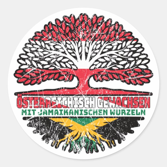 Jamaika Jamaikanisch Österreichisch Österreich Classic Round Sticker (Front)