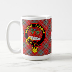 "Jamais Arrière" Red Douglas Tartan mug