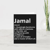 Jamal Definition Personalised Name Funny Birthday 