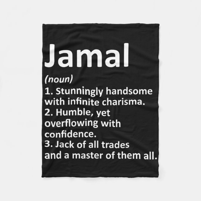 Jamal Definition Personalised Name Funny Birthday  Fleece Blanket (Front)