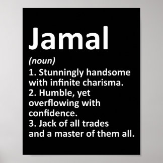 Jamal Definition Personalised Name Funny Birthday  Poster