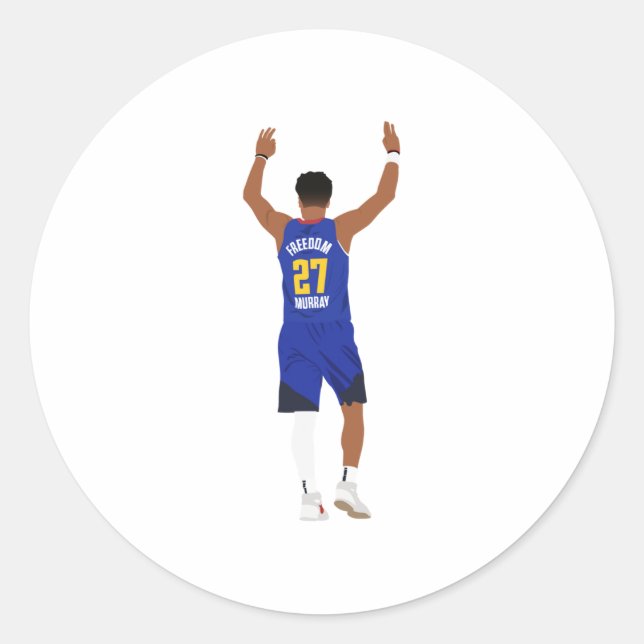 Jamal Murray 3's (denver Nuggets)  Classic Round Sticker (Front)