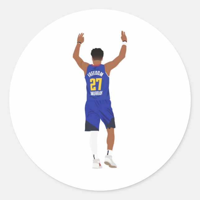 Jamal Murray 3's (denver Nuggets)  Classic Round Sticker (Front)