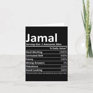 Jamal Rition Funny Birthday Personalised Name Gift Card