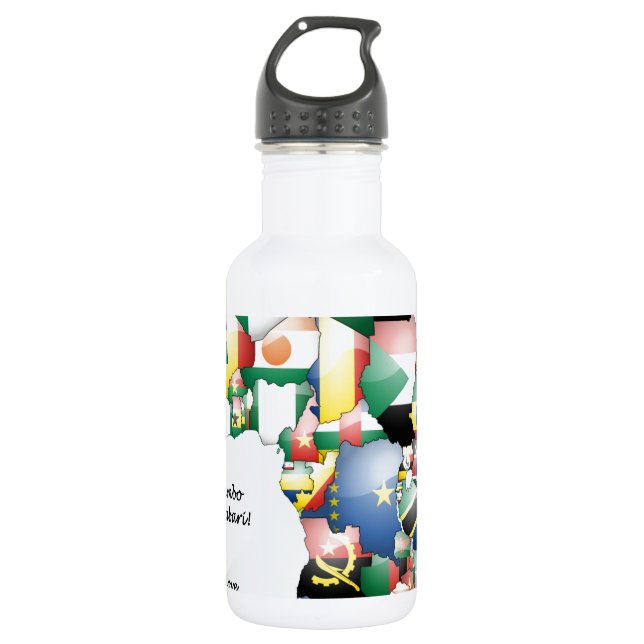 Jambo Habari Africa ! I Love Africa 532 Ml Water Bottle (Front)