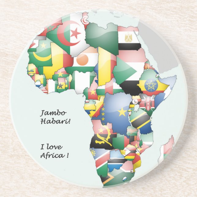 Jambo Habari Africa ! I Love Africa Coaster (Front)
