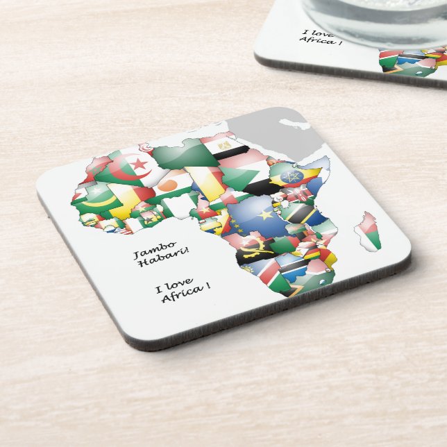 Jambo Habari Africa ! I Love Africa Coaster (Left Side)