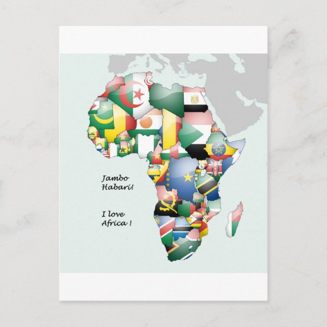 Jambo Habari Africa ! I Love Africa Postcard (Front)