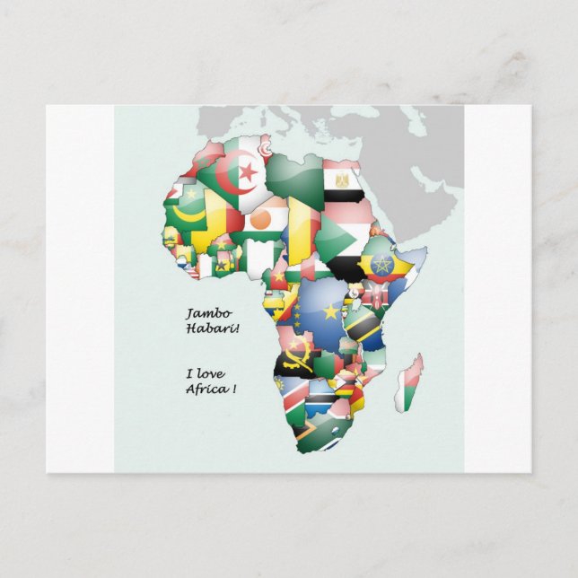 Jambo Habari Africa ! I Love Africa Postcard (Front)
