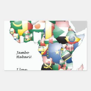 Jambo Habari Africa ! I Love Africa Rectangular Sticker