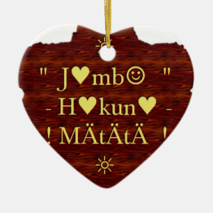 Jambo Hakuna Matata: African Art Print/Graphic Ceramic Tree Decoration