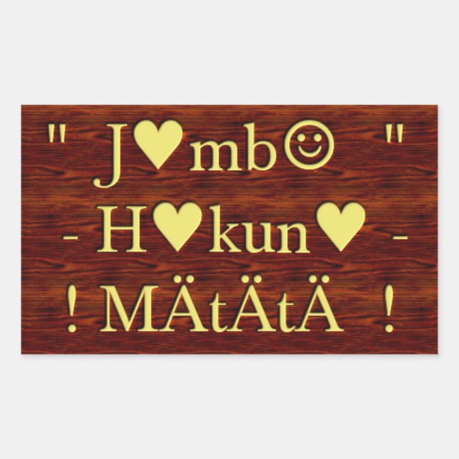 Jambo Hakuna Matata: African Art Print/Graphic Rectangular Sticker (Front)