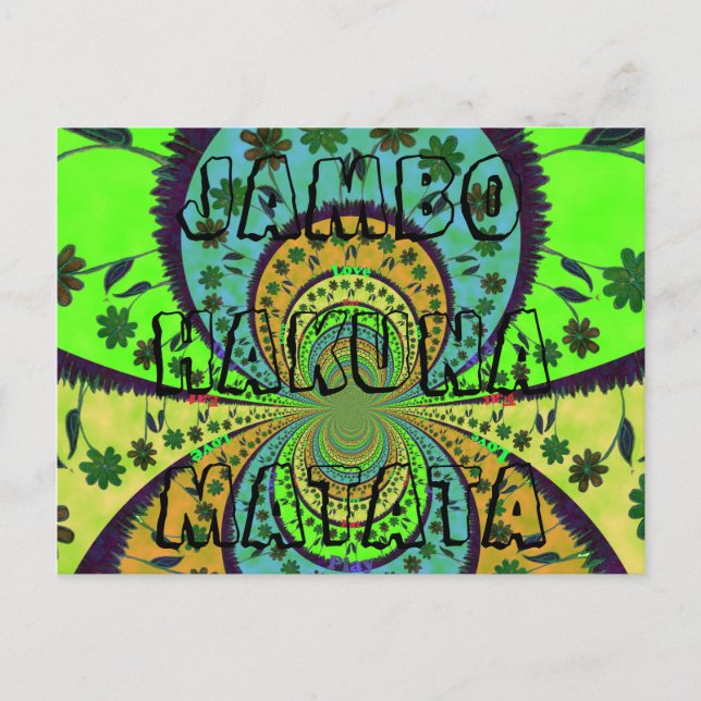 Jambo Hakuna Matata African Ethic Art Postcard (Front)
