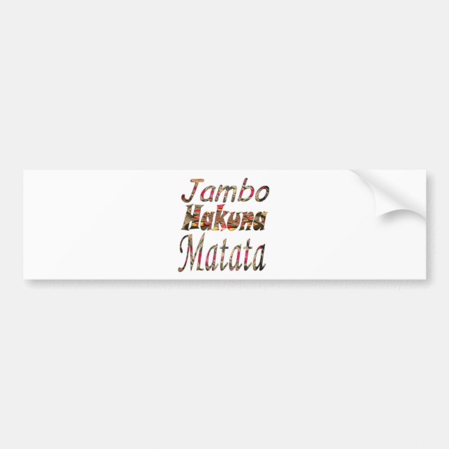 Jambo Hakuna Matata! African Vintage Art Print  Bumper Sticker (Front)