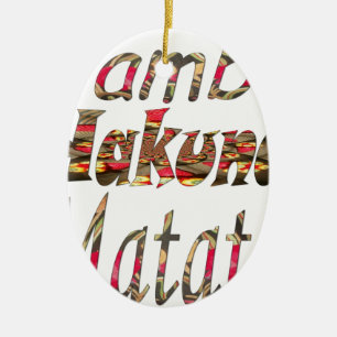 Jambo Hakuna Matata African Vintage Art Print Ceramic Tree Decoration