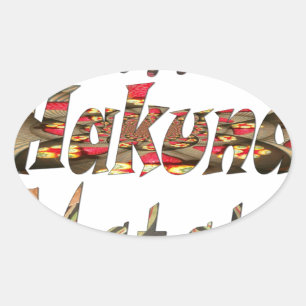 Jambo Hakuna Matata! African Vintage Art Print  Oval Sticker