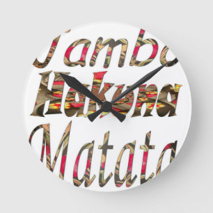 Jambo Hakuna Matata! African Vintage Art Print  Round Clock
