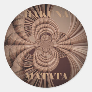 Jambo Hakuna Matata Kenya Giraffe Safari Woven Classic Round Sticker