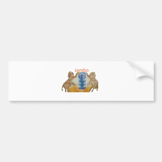 Jambo Jumbo African Kids Elephants Art Print Bumper Sticker (Front)